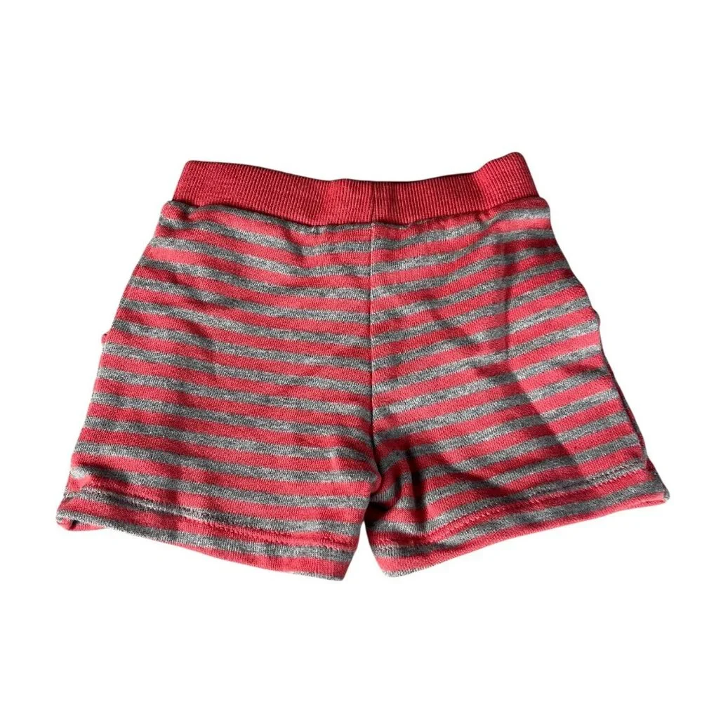 Sterling Baby‎ Girl Striped Cotton Shorts Pink/Gray Size NB Soft & Comfortable